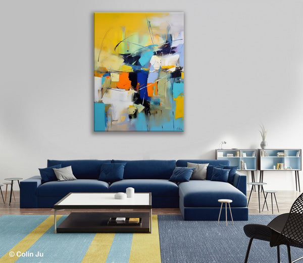 Contemporary Abstract Art, Bedroom Canvas Art Ideas, Large Painting for Sale, Buy Large Paintings Online, Original Modern Abstract Art-Silvia Home Craft