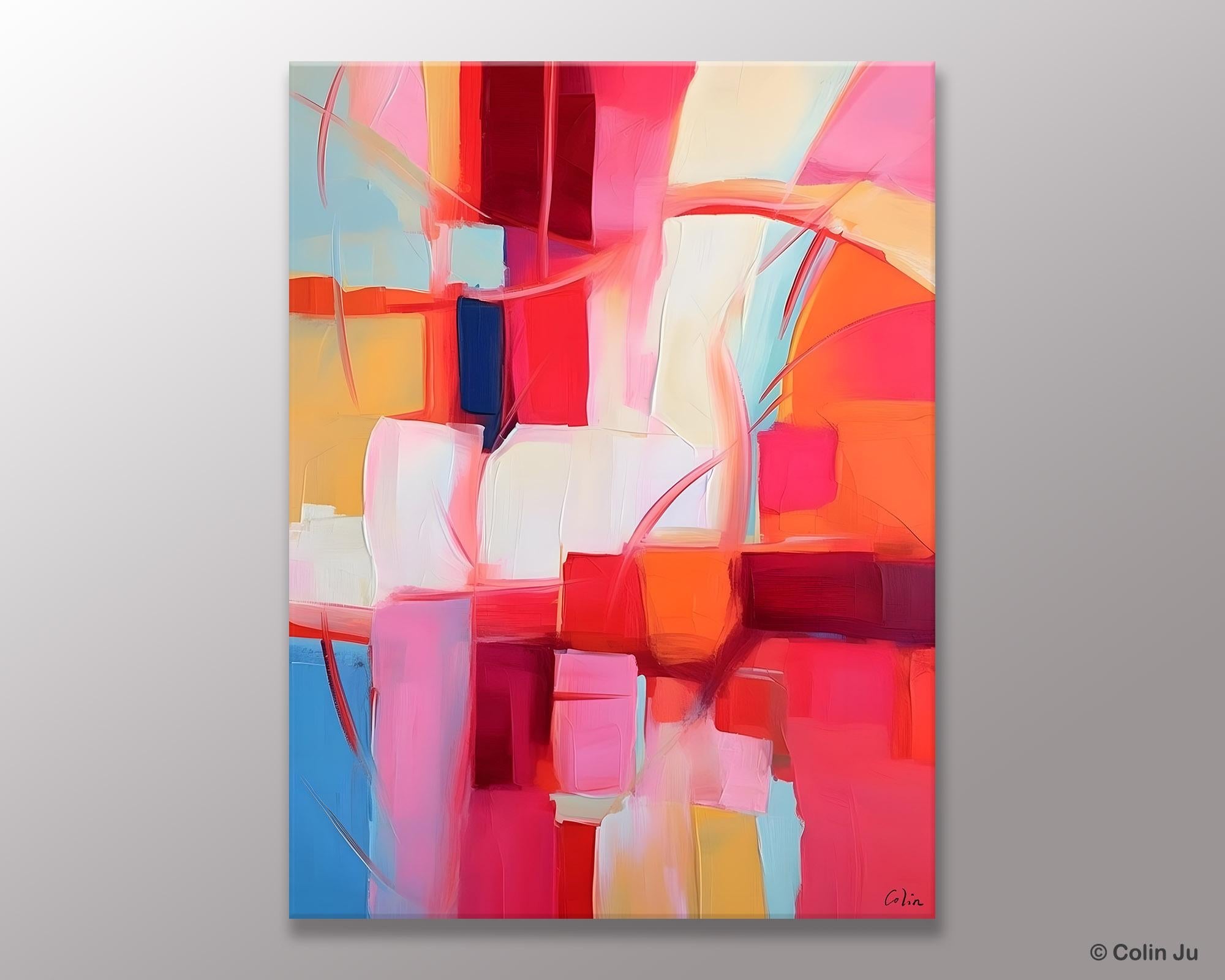 Hand Painted Wall Painting, Abstract Acrylic Painting for Bedroom, Original Modern Abstract Art, Extra Large Painting Ideas for Bedroom-Silvia Home Craft