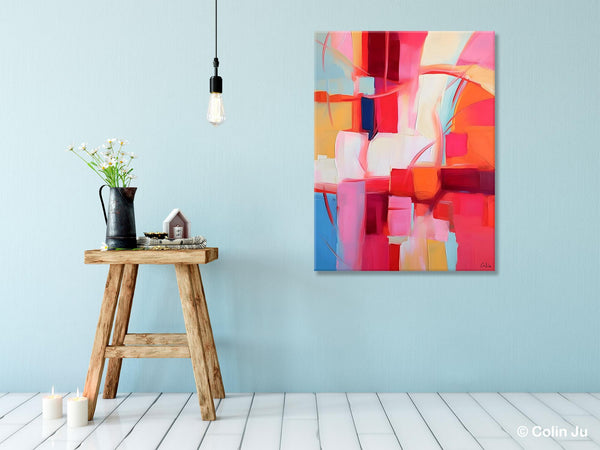 Hand Painted Wall Painting, Abstract Acrylic Painting for Bedroom, Original Modern Abstract Art, Extra Large Painting Ideas for Bedroom-Silvia Home Craft