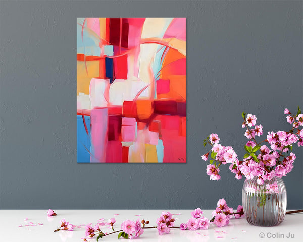 Hand Painted Wall Painting, Abstract Acrylic Painting for Bedroom, Original Modern Abstract Art, Extra Large Painting Ideas for Bedroom-Silvia Home Craft