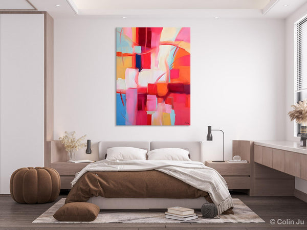 Hand Painted Wall Painting, Abstract Acrylic Painting for Bedroom, Original Modern Abstract Art, Extra Large Painting Ideas for Bedroom-Silvia Home Craft
