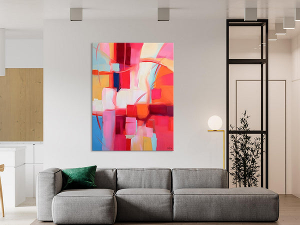 Hand Painted Wall Painting, Abstract Acrylic Painting for Bedroom, Original Modern Abstract Art, Extra Large Painting Ideas for Bedroom-Silvia Home Craft