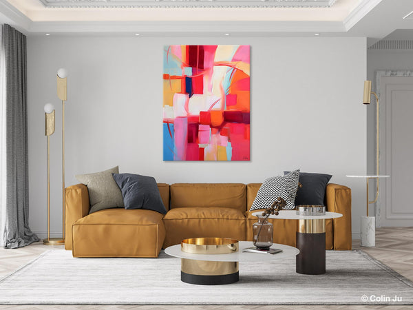 Hand Painted Wall Painting, Abstract Acrylic Painting for Bedroom, Original Modern Abstract Art, Extra Large Painting Ideas for Bedroom-Silvia Home Craft