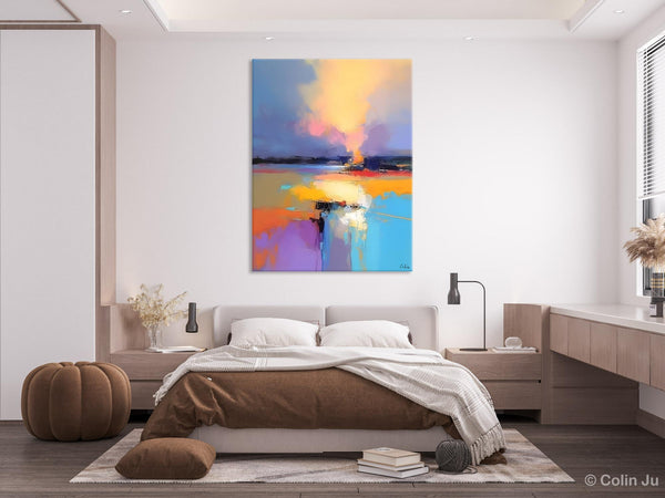 Canvas Painting for Bedroom, Landscape Canvas Painting, Abstract Landscape Painting, Original Landscape Art, Large Wall Art Paintings for Living Room-Silvia Home Craft