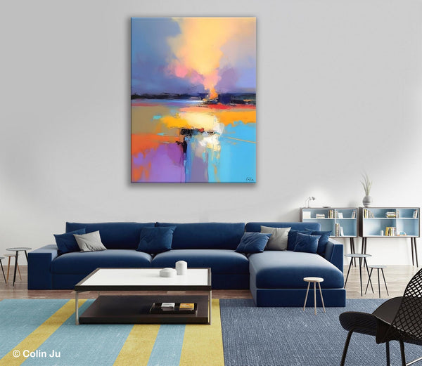 Canvas Painting for Bedroom, Landscape Canvas Painting, Abstract Landscape Painting, Original Landscape Art, Large Wall Art Paintings for Living Room-Silvia Home Craft