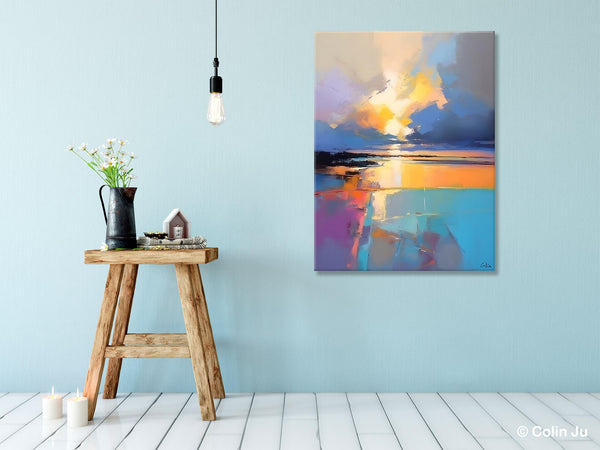 Landscape Canvas Painting, Abstract Landscape Painting, Original Landscape Art, Canvas Painting for Bedroom, Large Wall Art Paintings for Living Room-Silvia Home Craft