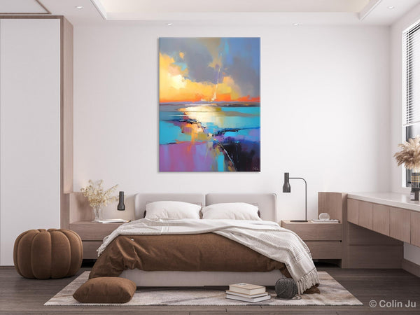 Original Modern Wall Art Painting, Canvas Painting for Living Room, Abstract Landscape Paintings, Oversized Contemporary Abstract Artwork-Silvia Home Craft