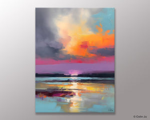 Canvas Painting for Living Room, Abstract Landscape Paintings, Original Modern Wall Art Painting, Oversized Contemporary Abstract Artwork-Silvia Home Craft