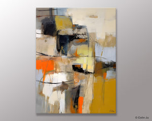 Acrylic Abstract Painting Behind Sofa, Large Painting on Canvas, Living Room Wall Art Paintings, Original Abstract Painting on Canvas-Silvia Home Craft