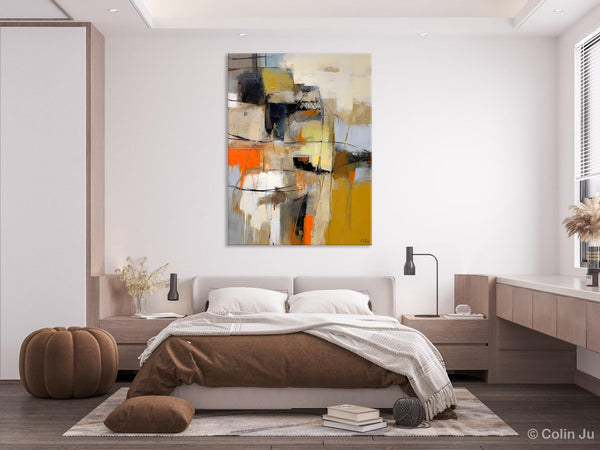 Acrylic Abstract Painting Behind Sofa, Large Painting on Canvas, Living Room Wall Art Paintings, Original Abstract Painting on Canvas-Silvia Home Craft