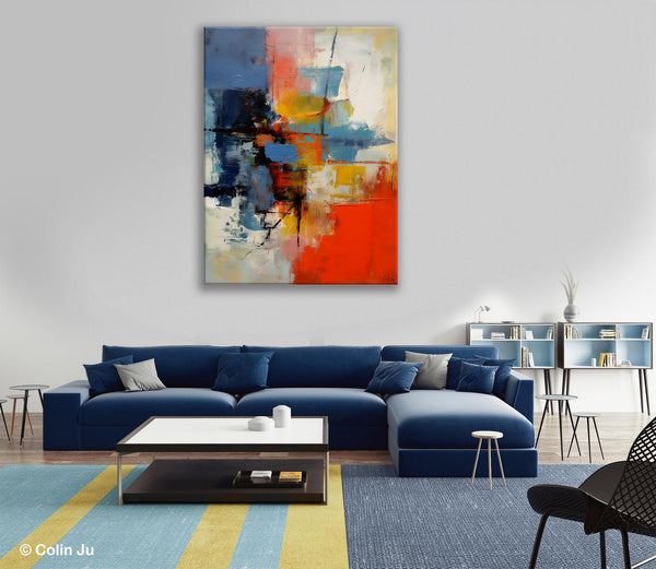 Simple Painting Ideas for Living Room, Acrylic Painting on Canvas, Original Hand Painted Art, Buy Paintings Online, Oversized Canvas Paintings-Silvia Home Craft