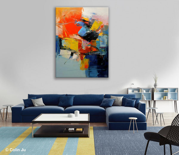 Large Canvas Art Ideas, Large Painting for Living Room, Original Contemporary Acrylic Art Painting, Buy Large Paintings Online, Simple Modern Art-Silvia Home Craft