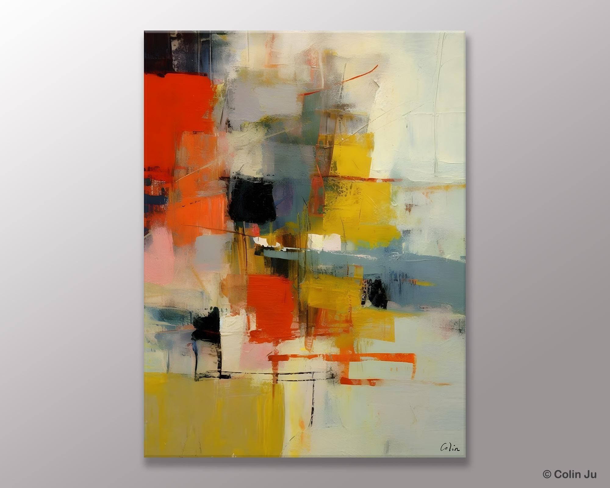 Bedroom Wall Art Ideas, Abstract Canvas Painting, Acrylic Canvas Paintings for Dining Room, Simple Wall Art Ideas, Original Contemporary Paintings-Silvia Home Craft