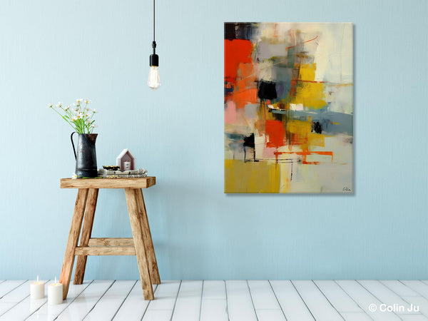 Bedroom Wall Art Ideas, Abstract Canvas Painting, Acrylic Canvas Paintings for Dining Room, Simple Wall Art Ideas, Original Contemporary Paintings-Silvia Home Craft