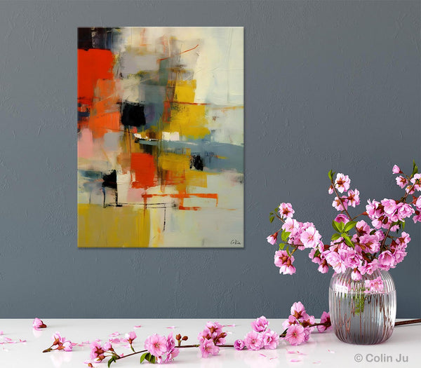 Bedroom Wall Art Ideas, Abstract Canvas Painting, Acrylic Canvas Paintings for Dining Room, Simple Wall Art Ideas, Original Contemporary Paintings-Silvia Home Craft