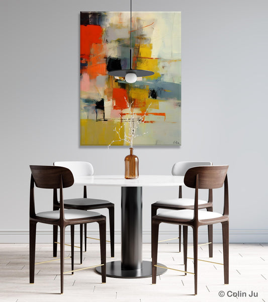 Bedroom Wall Art Ideas, Abstract Canvas Painting, Acrylic Canvas Paintings for Dining Room, Simple Wall Art Ideas, Original Contemporary Paintings-Silvia Home Craft