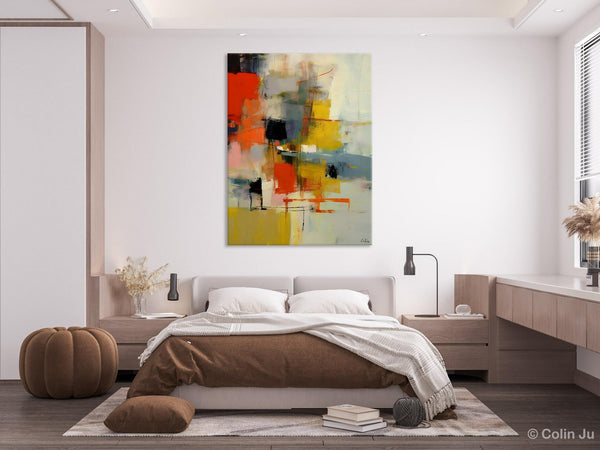 Bedroom Wall Art Ideas, Abstract Canvas Painting, Acrylic Canvas Paintings for Dining Room, Simple Wall Art Ideas, Original Contemporary Paintings-Silvia Home Craft