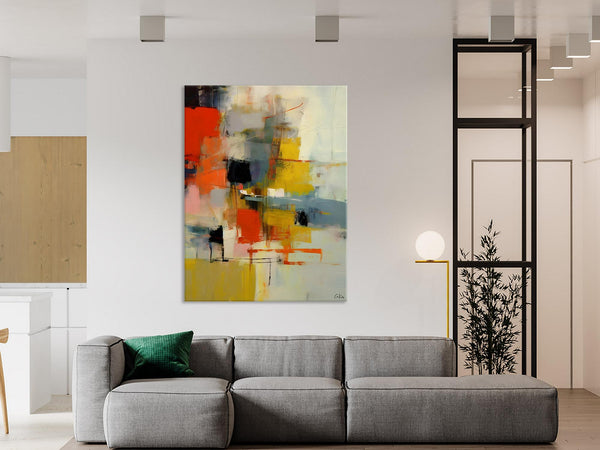 Bedroom Wall Art Ideas, Abstract Canvas Painting, Acrylic Canvas Paintings for Dining Room, Simple Wall Art Ideas, Original Contemporary Paintings-Silvia Home Craft