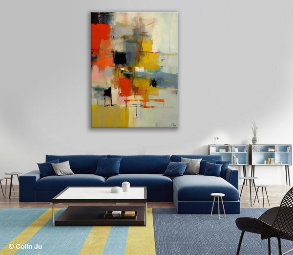 Bedroom Wall Art Ideas, Abstract Canvas Painting, Acrylic Canvas Paintings for Dining Room, Simple Wall Art Ideas, Original Contemporary Paintings-Silvia Home Craft