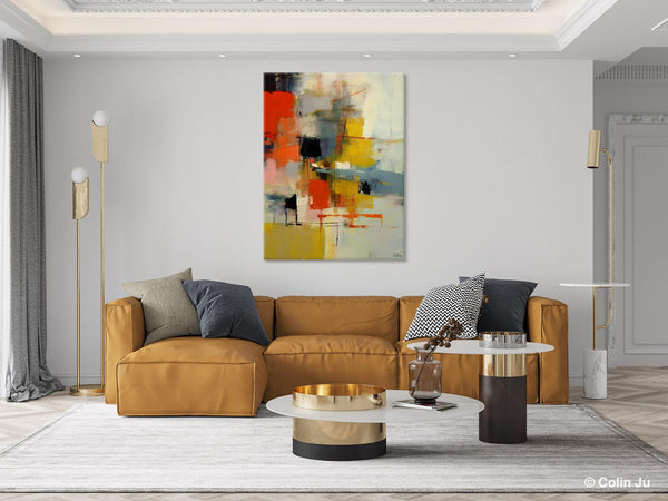 Bedroom Wall Art Ideas, Abstract Canvas Painting, Acrylic Canvas Paintings for Dining Room, Simple Wall Art Ideas, Original Contemporary Paintings-Silvia Home Craft