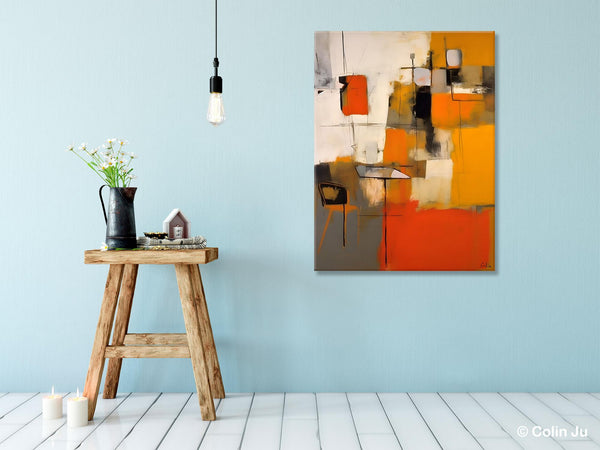 Modern Paintings Behind Sofa, Acrylic Paintings on Canvas, Abstract Painting for Living Room, Original Contemporary Canvas Wall Art-Silvia Home Craft