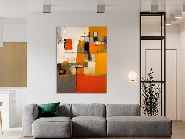 Modern Paintings Behind Sofa, Acrylic Paintings on Canvas, Abstract Painting for Living Room, Original Contemporary Canvas Wall Art-Silvia Home Craft