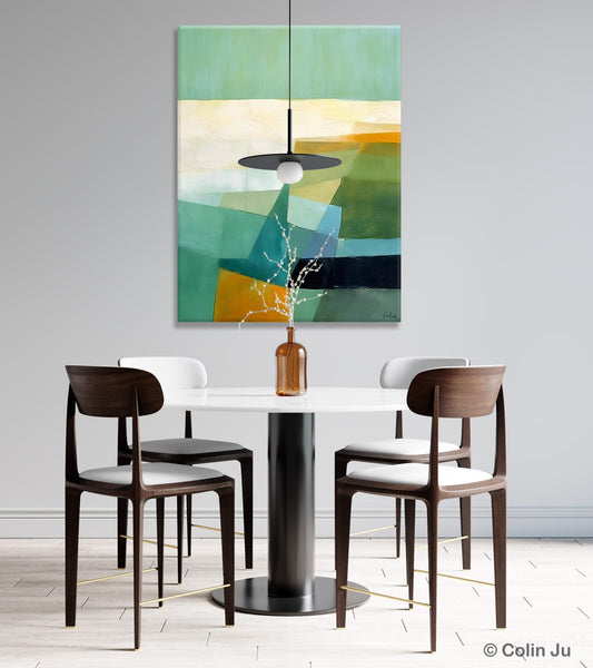 Dining Room Wall Art Ideas, Abstract Modern Painting, Acrylic Canvas Paintings, Original Geometric Canvas Art, Contemporary Art Painting-Silvia Home Craft