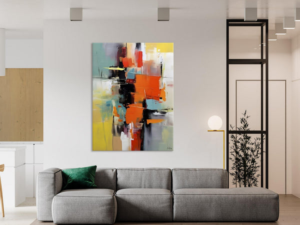 Abstract Canvas Painting, Modern Paintings for Living Room, Huge Painting for Sale, Original Hand Painted Wall Art-Silvia Home Craft