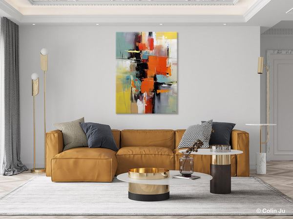 Abstract Canvas Painting, Modern Paintings for Living Room, Huge Painting for Sale, Original Hand Painted Wall Art-Silvia Home Craft