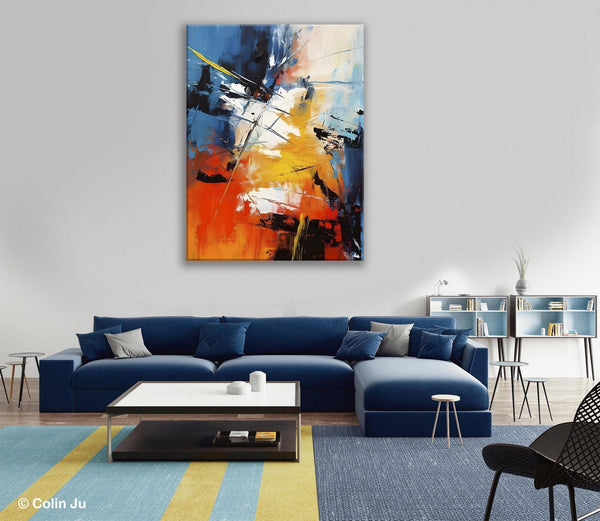 Paintings for Living Room, Abstract Acrylic Painting, Abstract Painting Ideas for Bedroom, Original Abstract Canvas Paintings, Hand Painted Wall Painting-Silvia Home Craft