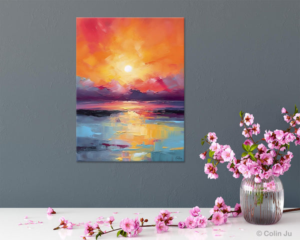 Abstract Landscape Painting, Canvas Painting for Dining Room, Landscape Canvas Painting, Original Landscape Art, Large Wall Art Paintings for Living Room-Silvia Home Craft