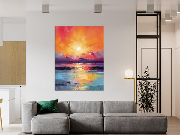 Abstract Landscape Painting, Canvas Painting for Dining Room, Landscape Canvas Painting, Original Landscape Art, Large Wall Art Paintings for Living Room-Silvia Home Craft