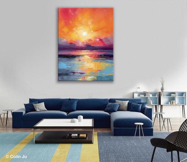 Abstract Landscape Painting, Canvas Painting for Dining Room, Landscape Canvas Painting, Original Landscape Art, Large Wall Art Paintings for Living Room-Silvia Home Craft