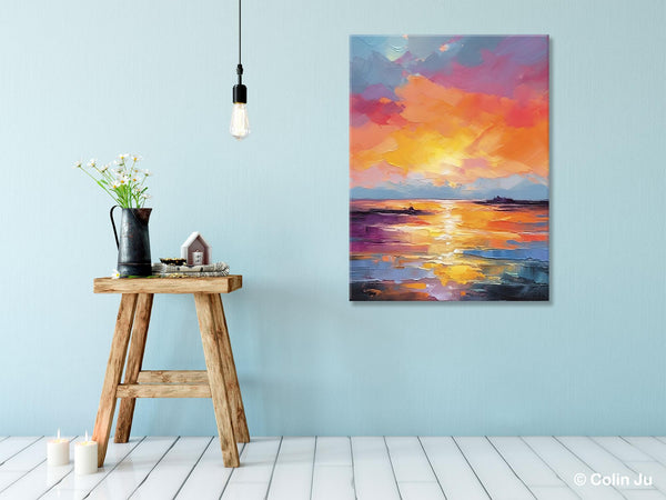 Hand Painted Canvas Art, Abstract Landscape Artwork, Original Landscape Painting on Canvas, Contemporary Wall Art Paintings, Huge Canvas Art-Silvia Home Craft
