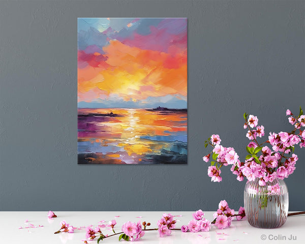 Hand Painted Canvas Art, Abstract Landscape Artwork, Original Landscape Painting on Canvas, Contemporary Wall Art Paintings, Huge Canvas Art-Silvia Home Craft