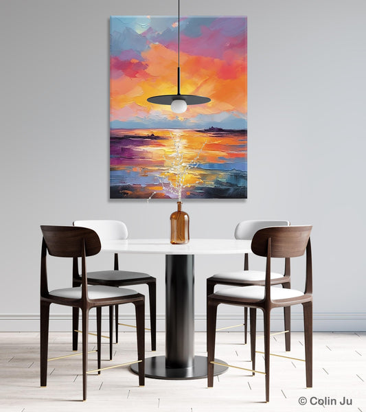 Hand Painted Canvas Art, Abstract Landscape Artwork, Original Landscape Painting on Canvas, Contemporary Wall Art Paintings, Huge Canvas Art-Silvia Home Craft