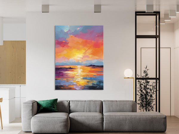 Hand Painted Canvas Art, Abstract Landscape Artwork, Original Landscape Painting on Canvas, Contemporary Wall Art Paintings, Huge Canvas Art-Silvia Home Craft