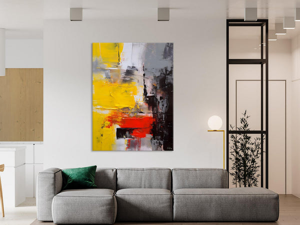 Simple Wall Art Paintings, Living Room Modern Wall Art, Original Contemporary Art, Acrylic Canvas Painting, Large Painting Behind Sofa-Silvia Home Craft