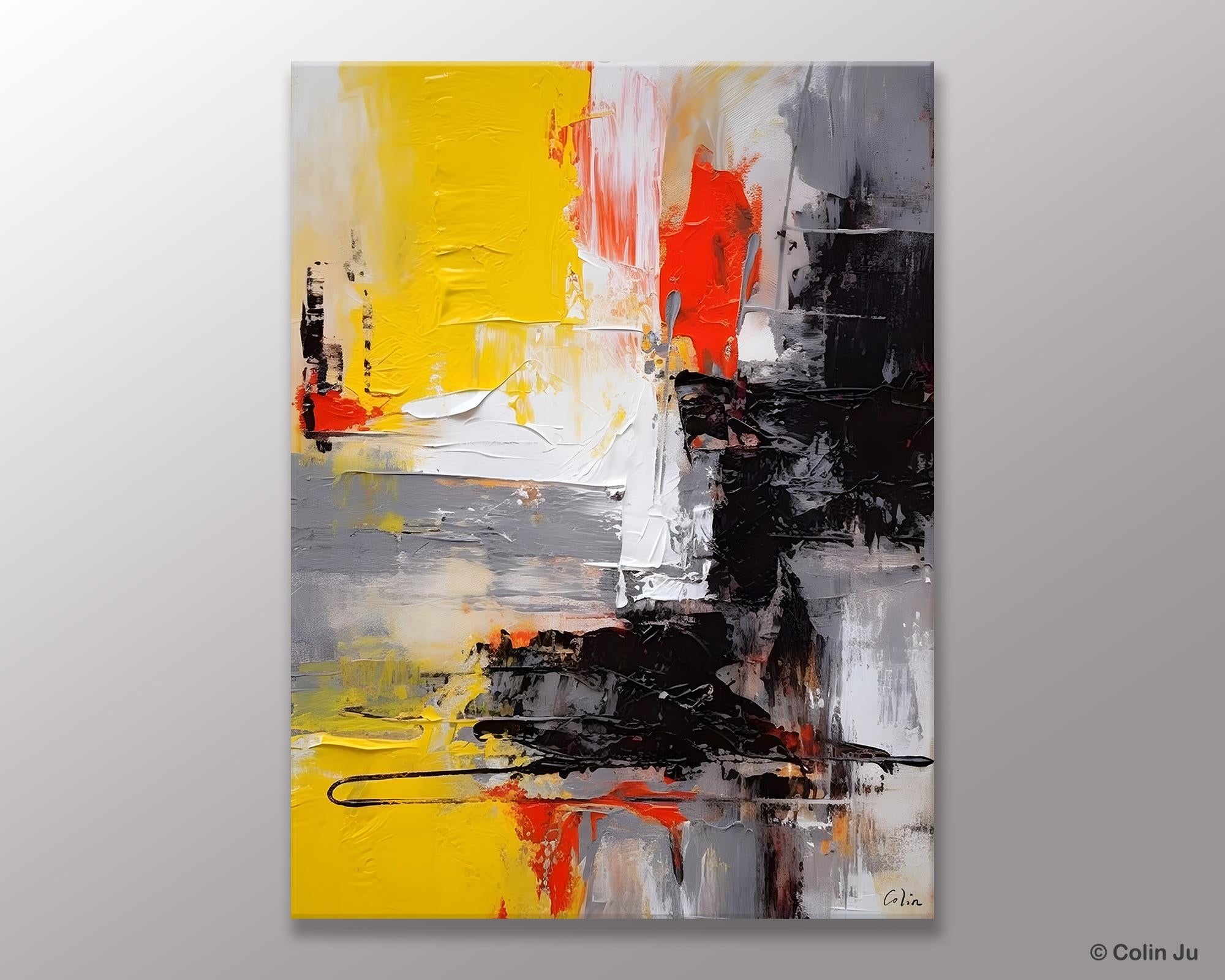 Original Abstract Art, Contemporary Acrylic Painting, Hand Painted Canvas Art, Modern Wall Art Ideas for Dining Room, Large Canvas Paintings-Silvia Home Craft