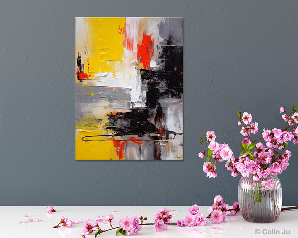 Original Abstract Art, Contemporary Acrylic Painting, Hand Painted Canvas Art, Modern Wall Art Ideas for Dining Room, Large Canvas Paintings-Silvia Home Craft