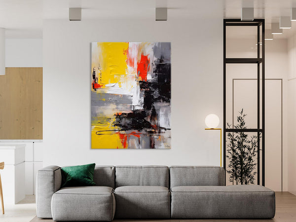 Original Abstract Art, Contemporary Acrylic Painting, Hand Painted Canvas Art, Modern Wall Art Ideas for Dining Room, Large Canvas Paintings-Silvia Home Craft