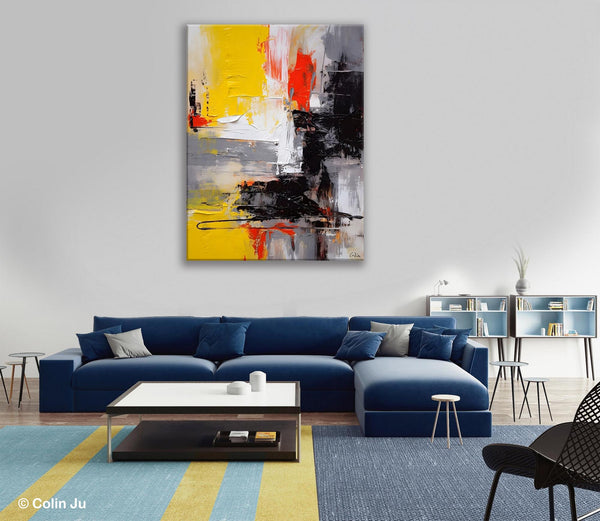Original Abstract Art, Contemporary Acrylic Painting, Hand Painted Canvas Art, Modern Wall Art Ideas for Dining Room, Large Canvas Paintings-Silvia Home Craft