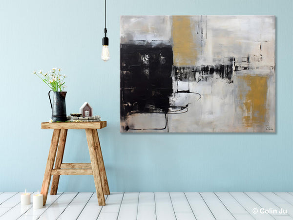 Simple Modern Art, Contemporary Acrylic Paintings, Oversized Paintings on Canvas, Large Original Abstract Wall Art, Large Canvas Paintings for Bedroom-Silvia Home Craft