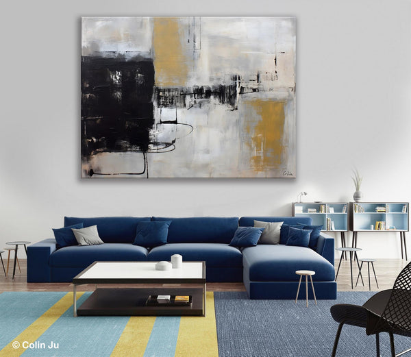 Simple Modern Art, Contemporary Acrylic Paintings, Oversized Paintings on Canvas, Large Original Abstract Wall Art, Large Canvas Paintings for Bedroom-Silvia Home Craft