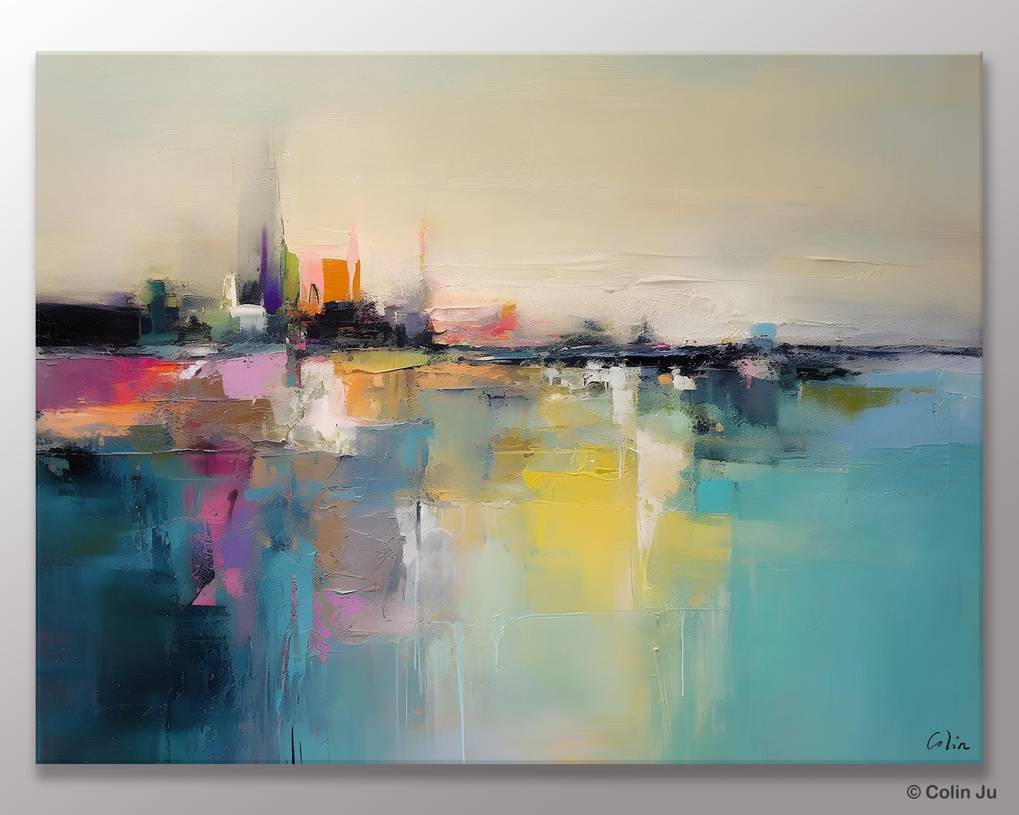Acrylic Painting on Canvas, Original Landscape Paintings, Landscape Canvas Paintings for Living Room, Extra Large Modern Wall Art Paintings-Silvia Home Craft