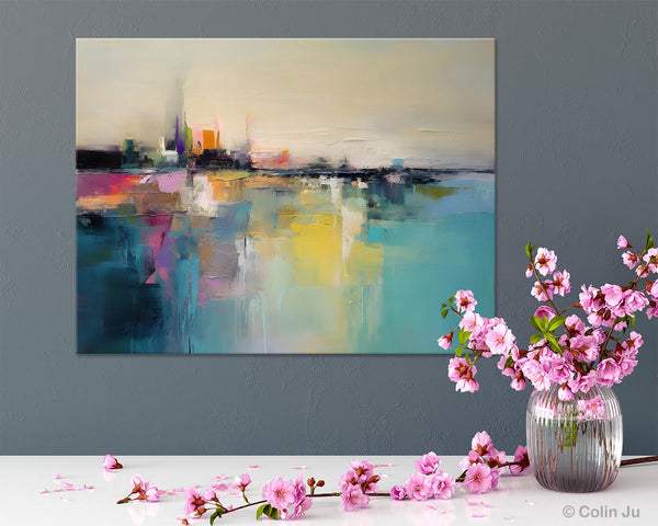 Acrylic Painting on Canvas, Original Landscape Paintings, Landscape Canvas Paintings for Living Room, Extra Large Modern Wall Art Paintings-Silvia Home Craft