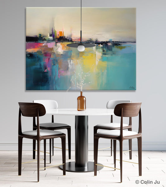 Acrylic Painting on Canvas, Original Landscape Paintings, Landscape Canvas Paintings for Living Room, Extra Large Modern Wall Art Paintings-Silvia Home Craft