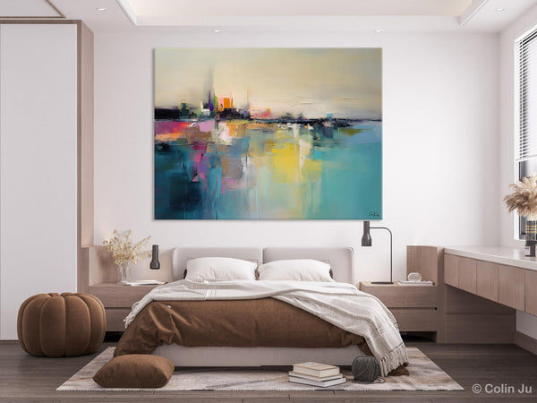 Acrylic Painting on Canvas, Original Landscape Paintings, Landscape Canvas Paintings for Living Room, Extra Large Modern Wall Art Paintings-Silvia Home Craft