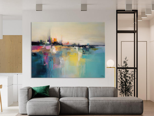 Acrylic Painting on Canvas, Original Landscape Paintings, Landscape Canvas Paintings for Living Room, Extra Large Modern Wall Art Paintings-Silvia Home Craft