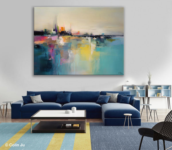 Acrylic Painting on Canvas, Original Landscape Paintings, Landscape Canvas Paintings for Living Room, Extra Large Modern Wall Art Paintings-Silvia Home Craft